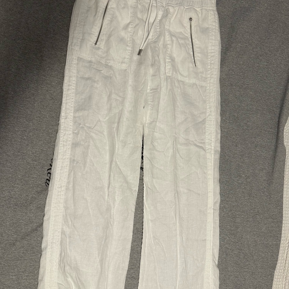 Athleta  Linen White pants with Drawstring